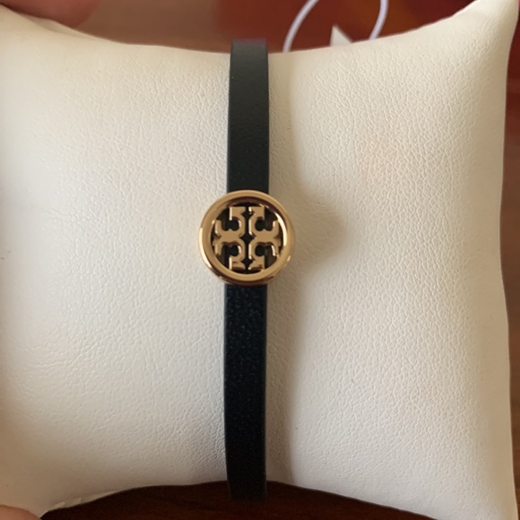 Tory Burch Miller Leather Bracelet Black NWT - Picture 2 of 7